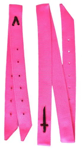 Pink - Showman- Nylon Off Billet And Tie Strap Set. 1