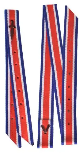Red/White/ Blue - Showman- Nylon Off Billet And Tie Strap Set. 1