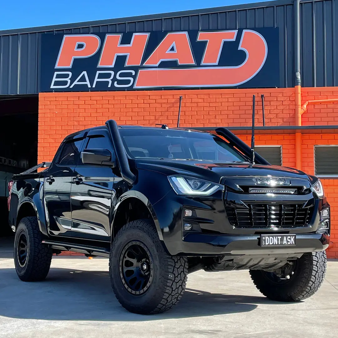 Isuzu D-Max (2021-2027) Phat Bars 4" Stainless Twin Snorkels 1
