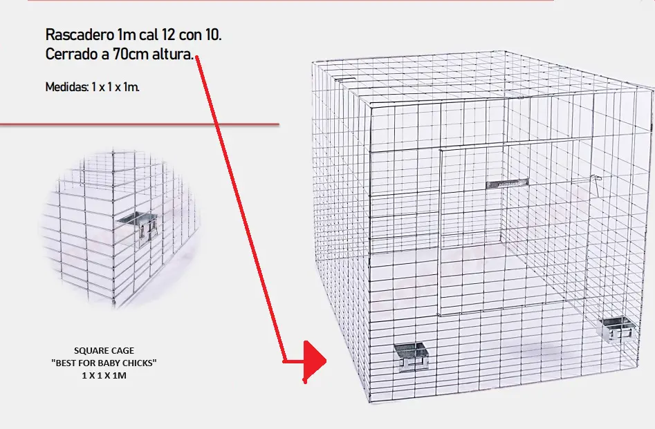 Square Chicken Cage Graduated Spacing (Jaula Con Cuadros Chicos) 1
