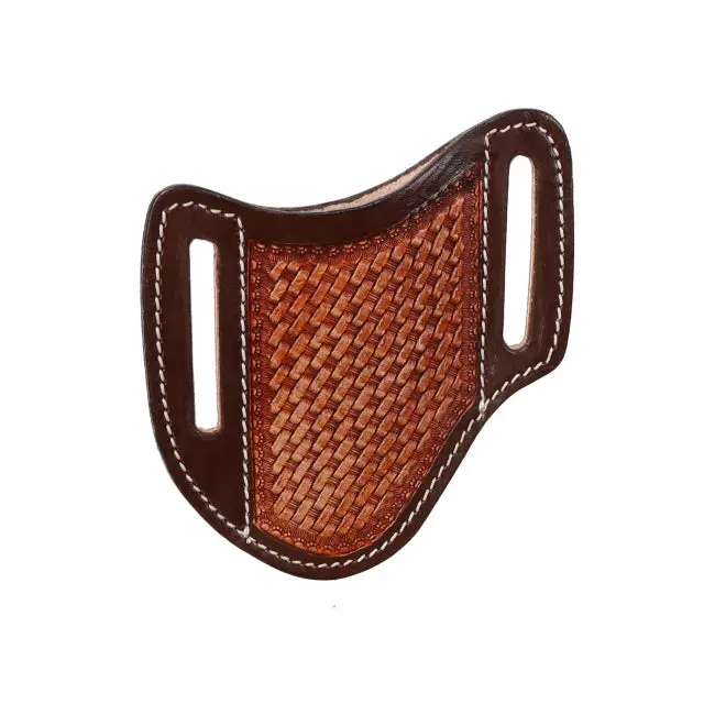 Showman Medium Oiled Basketweave Knife Sheath 1