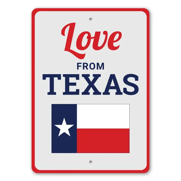 Love From Texas Sign 10" X 14" 1