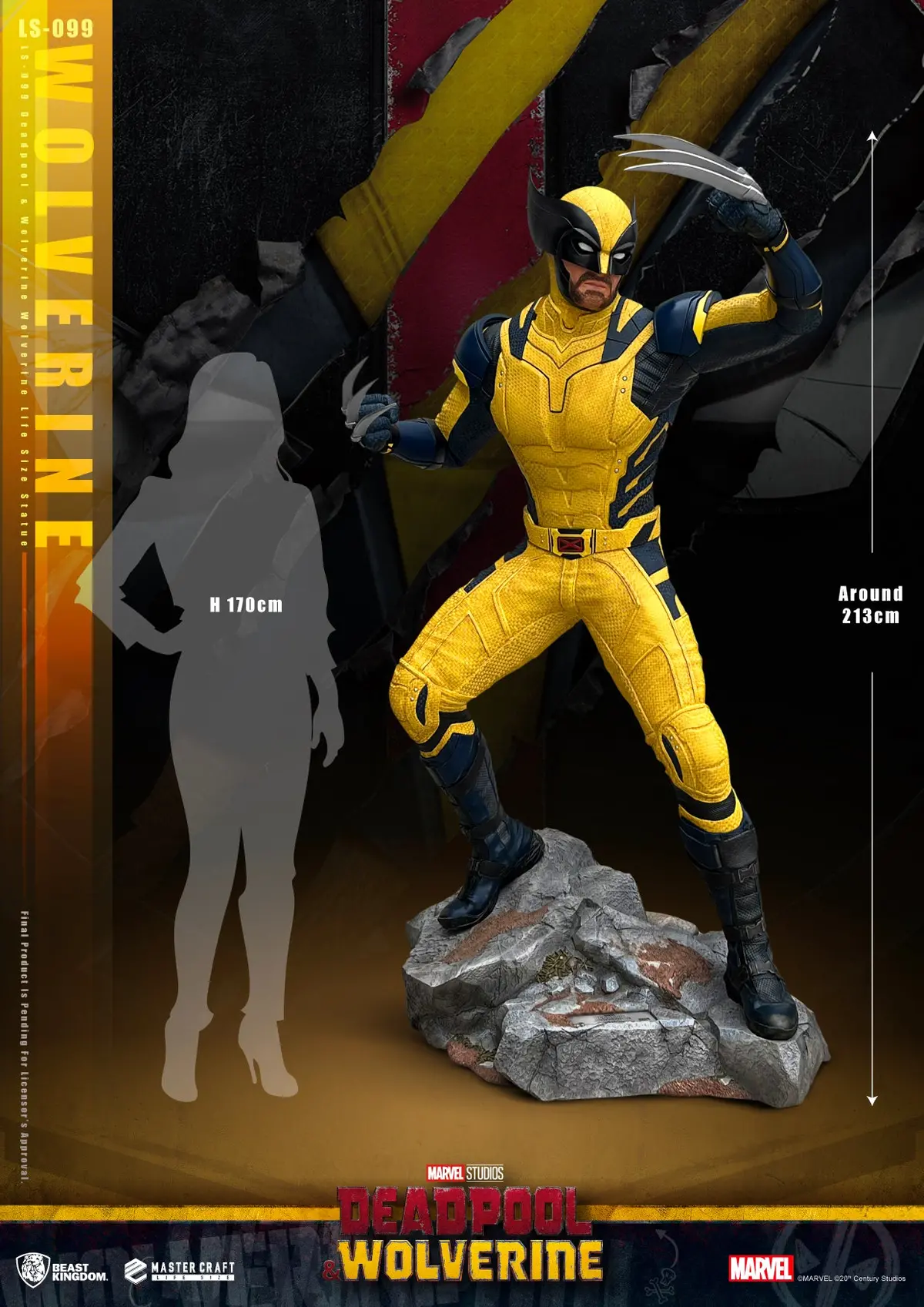 Marvel Deadpool & Wolverine (2024): Wolverine Life-Size Statue 1