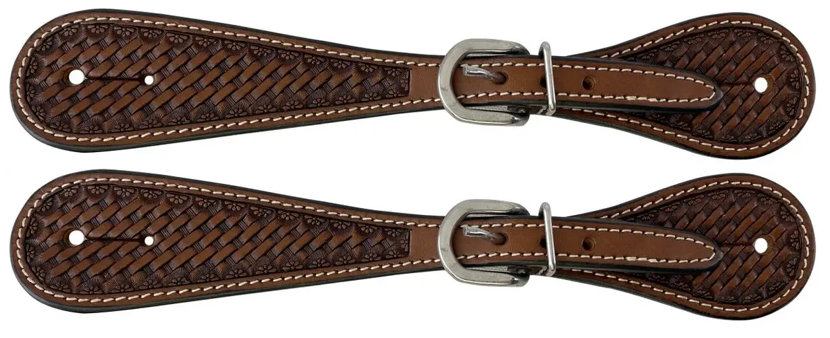 Showman Argentina Cow Leather Narrow Men's Spur Straps 1