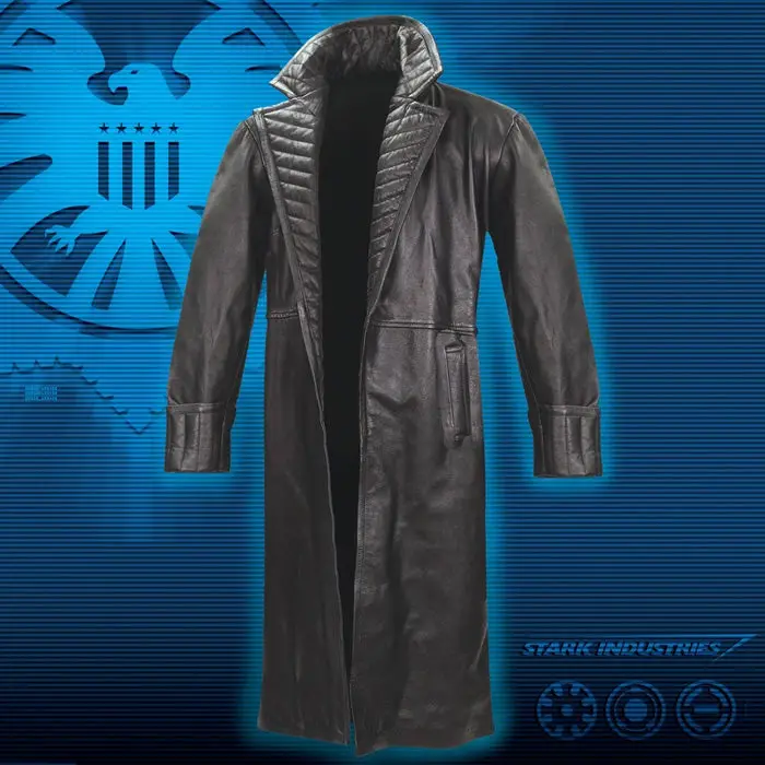 Marvel Avengers: Nick Fury Black Leather Trench Coat - Sm/Med 1