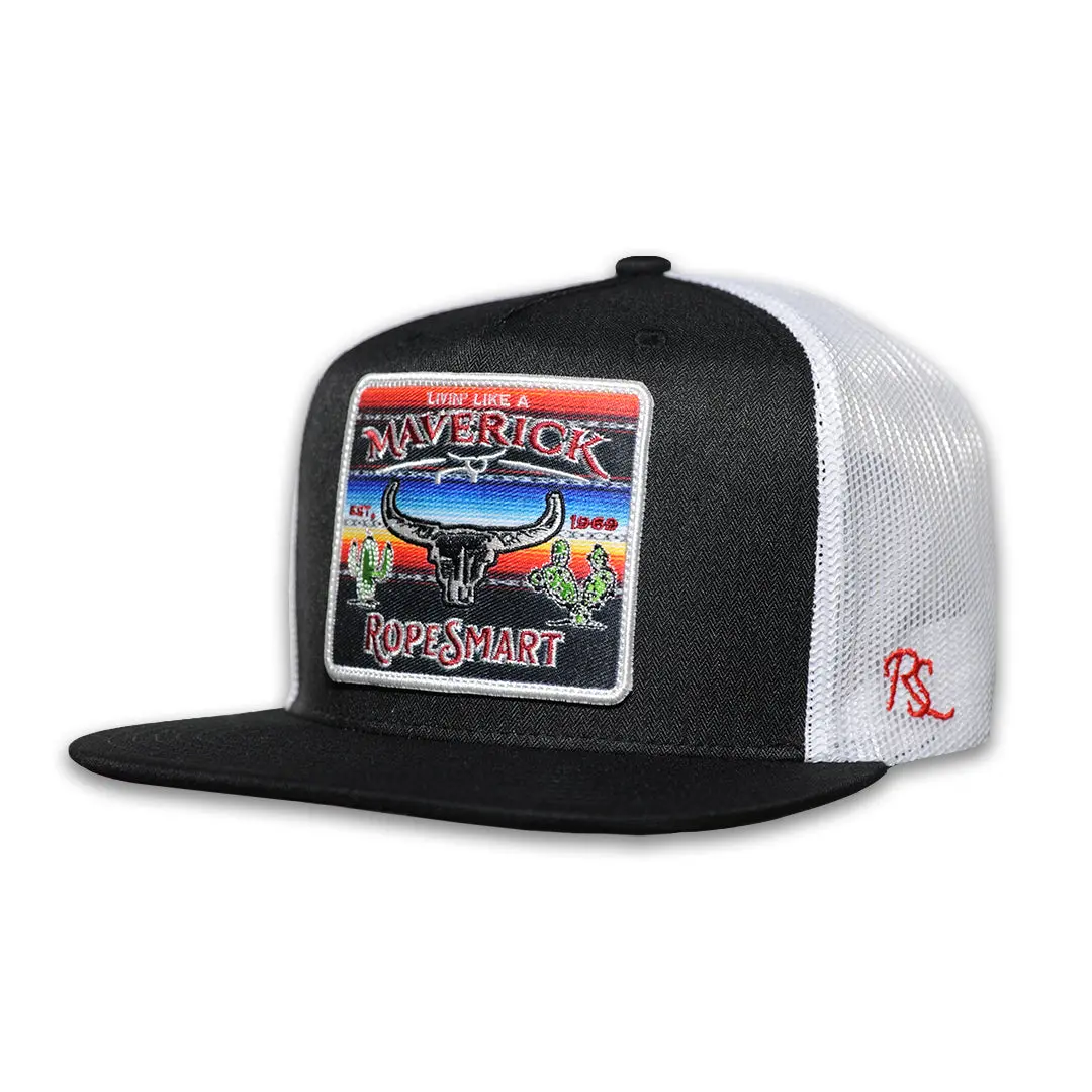 Ropesmart Sarape Maverick Patch Black Trucker Cap 1