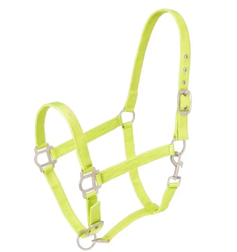 Neon Green - Tough-1 Nylon Halter With Satin Hardware 1