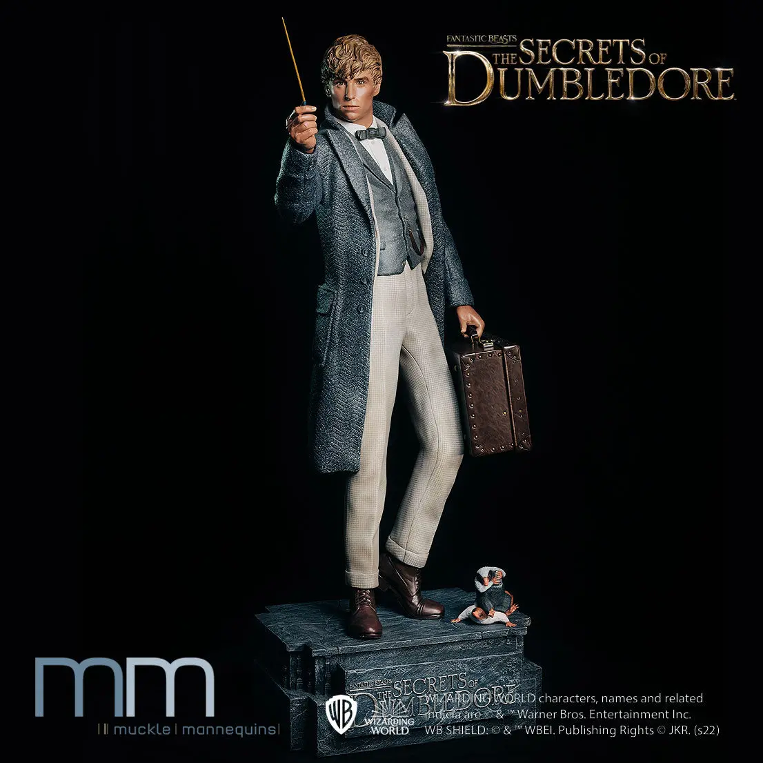 Fantastic Beasts 3 The Secrets Of Dumbledore: Newt And Nifflers Life Size Statue 1