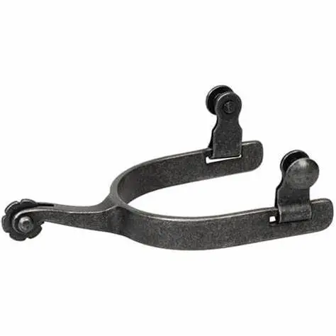 Men’S Buffed Black Roping Rose Rowel Spu 1