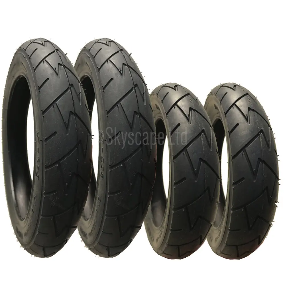 10 X 1.75 X 2 Pram Tyres (Pair) With 12 1/2 X 1.75 X 2 1/4 Pram Tyres (Pair) 1