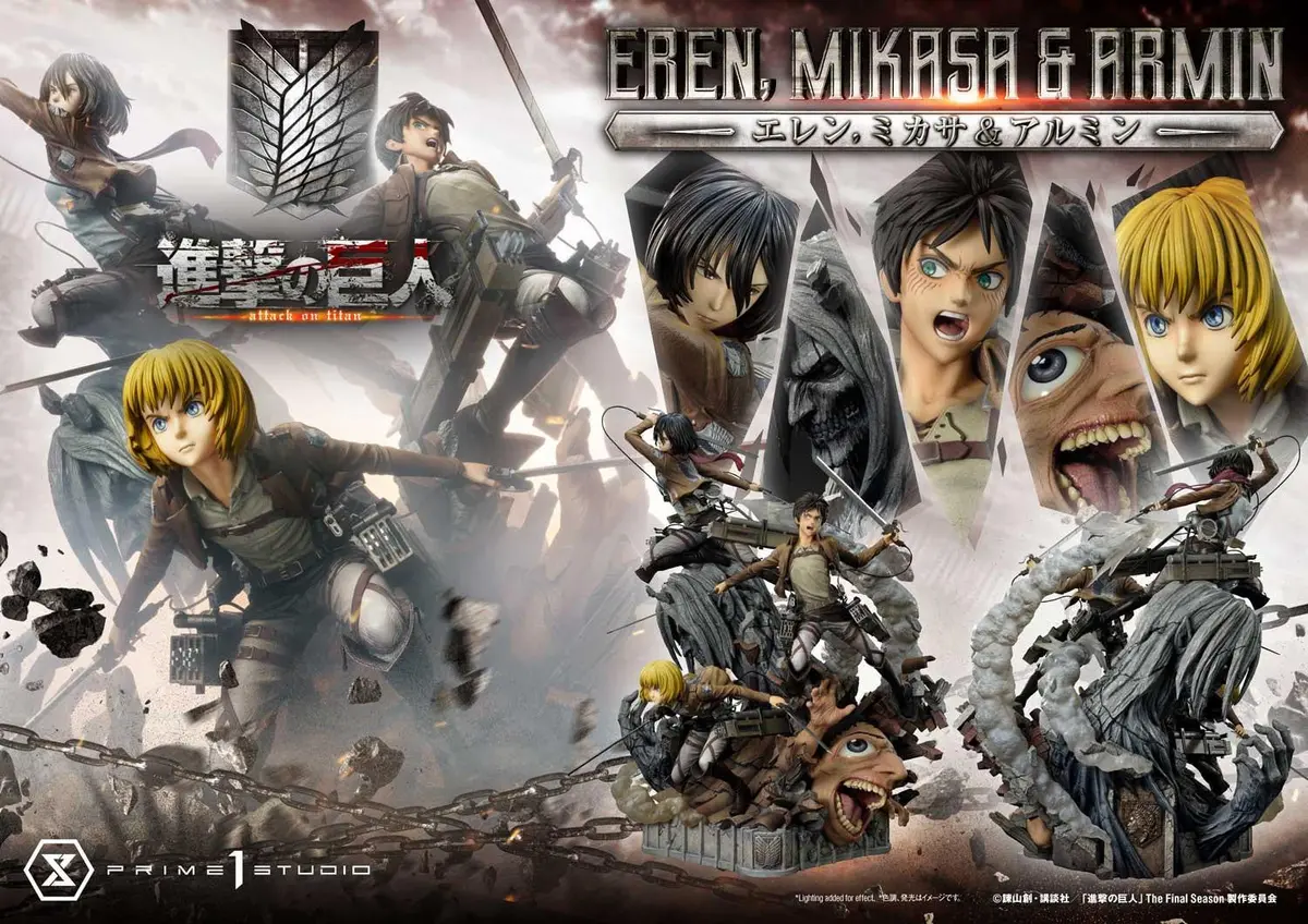 Attack On Titan: Eren, Mikasa & Armin Dx Bonus Statue 1