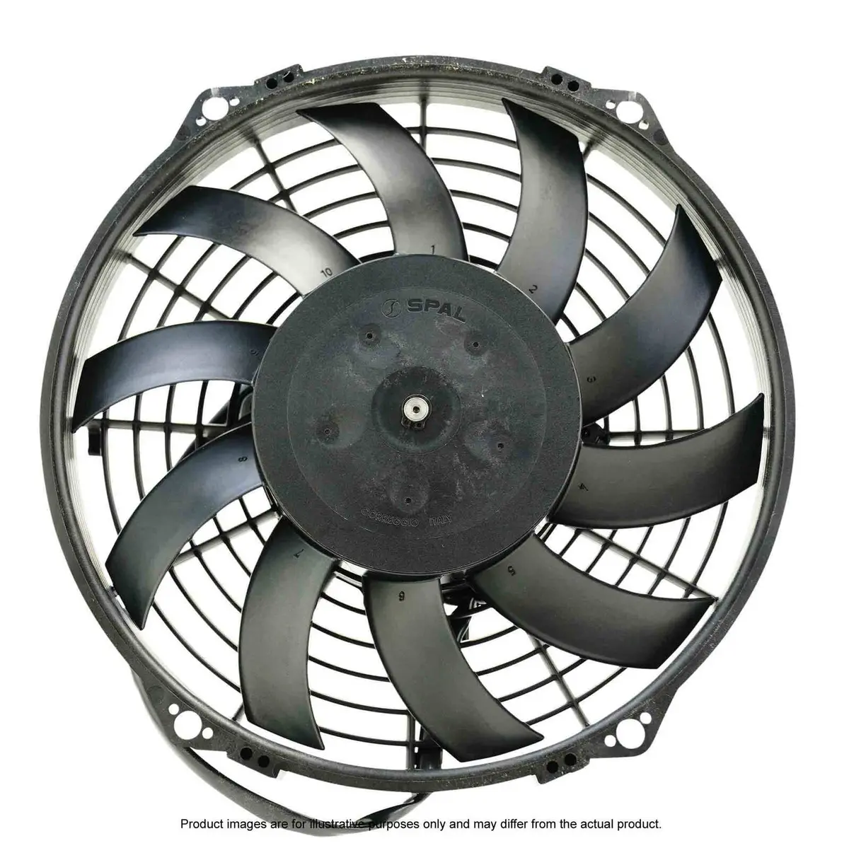 Spal Universal Fan 09" Fan Skew Blade Pull 12V (602Cfm) (52Mm Deep) 1