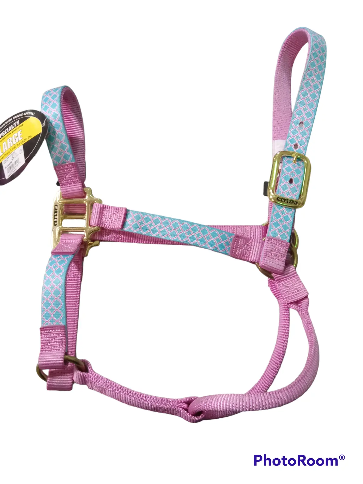 Speciality Non-Adjustable Halter - Large Patterned Blue/Pink 1