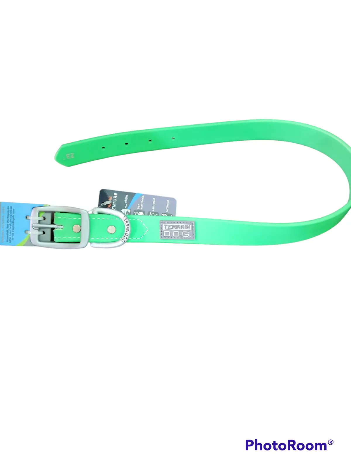 X-Treme Adventure Dog Collar, 1" Lime Green- 23" -L 1