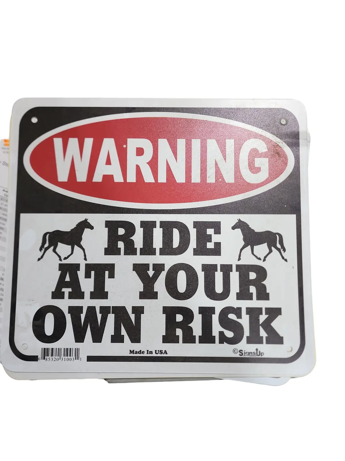 Sign, Warning Ride At Risk 1