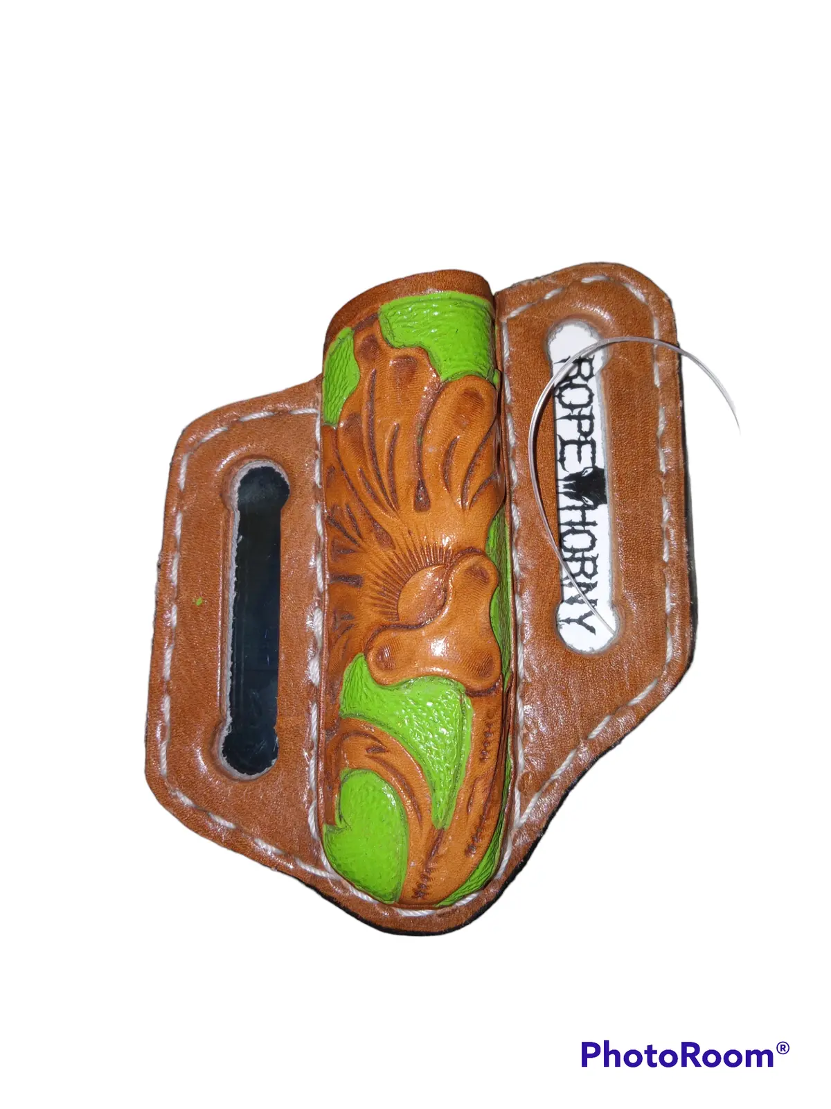 Knife Scab - Leather Scabbard Brw/Bl/Rd/Grn 14803 1