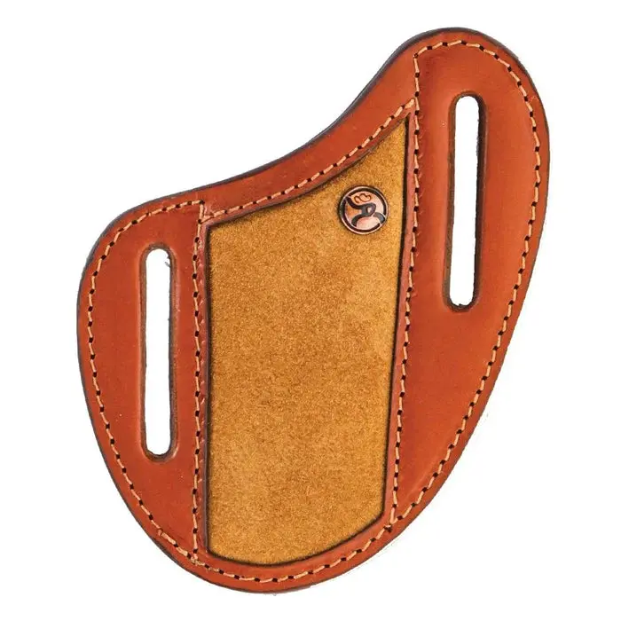 Knife Scab - Hooey - "Roughy Classic Roughout" Pancake Knife Sheath Tan/Brown 1