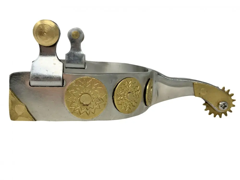 Showman Men's Stainless Steel Sun In Circle Spurs 1