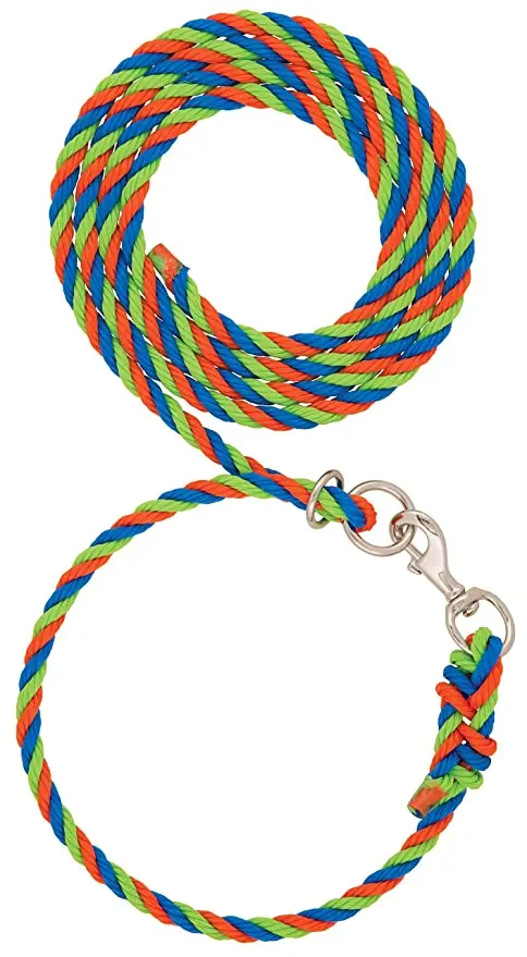 Livestock Adjustable Poly Neck Rope - Orange - Lime - Blue 1