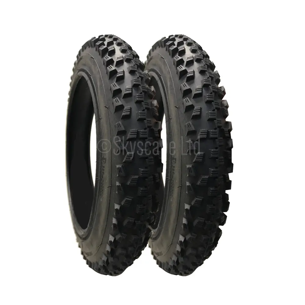 2 Pack - 12 X 1.90” Pram Tyres In Black 1