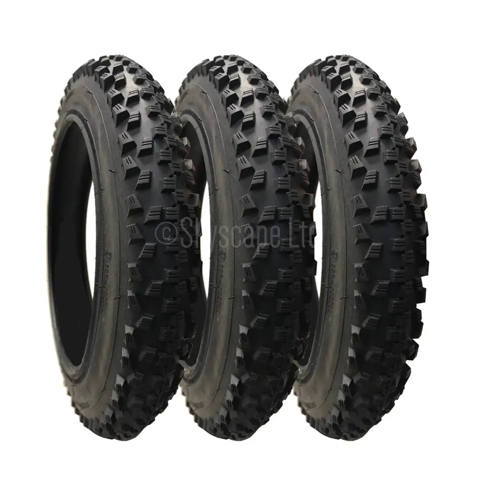 3 Pack - 12 X 1.90” Pram Tyres In Black 1
