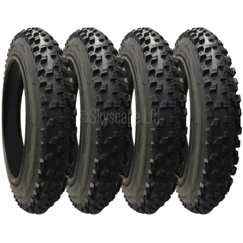 4 Pack - 12 X 1.90” Pram Tyres In Black 1