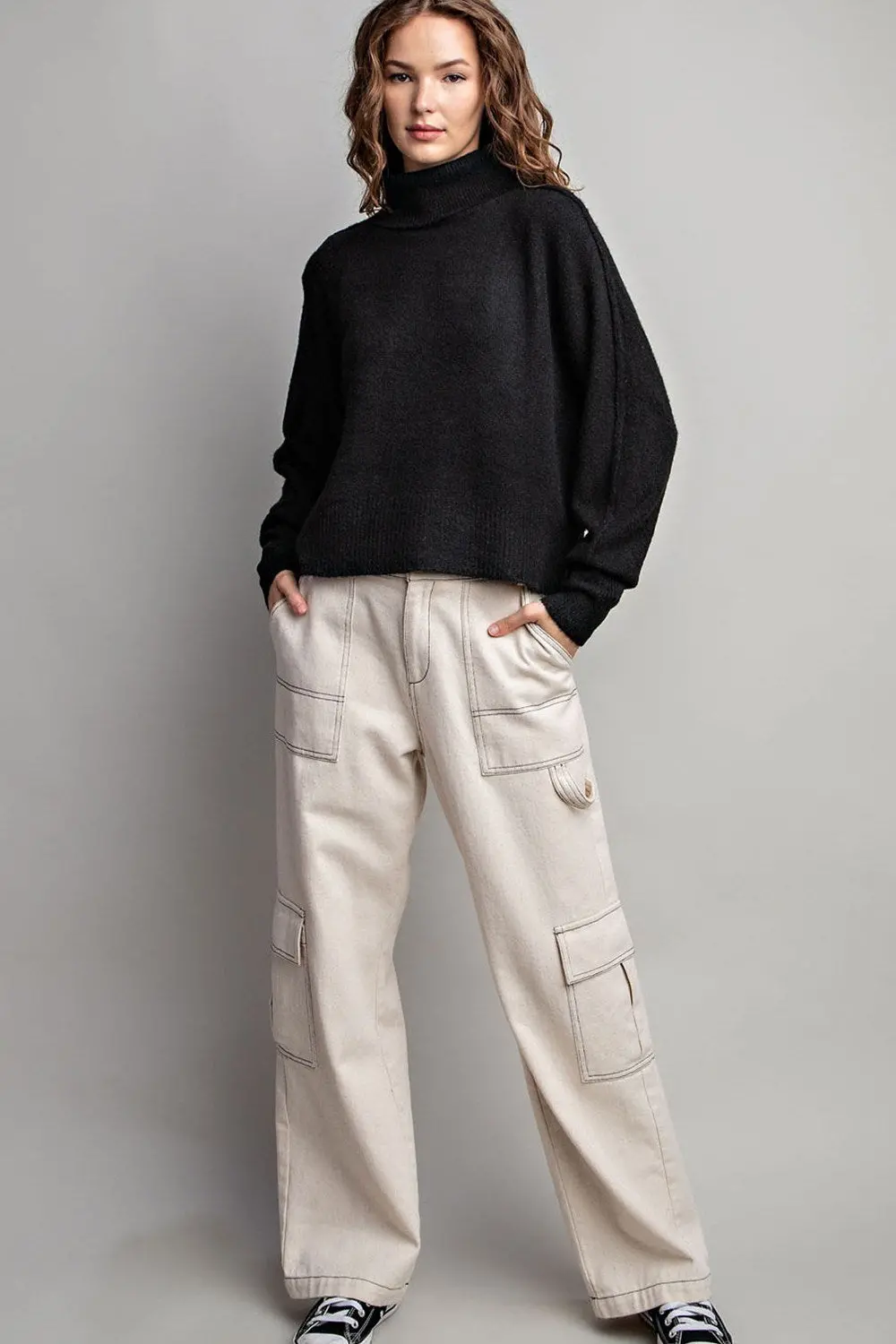Turtle Neck Long Sleeve Sweater 1