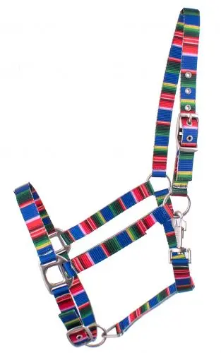 Showman® Premium Nylon Horse Sized Halter With Serape Design. 1