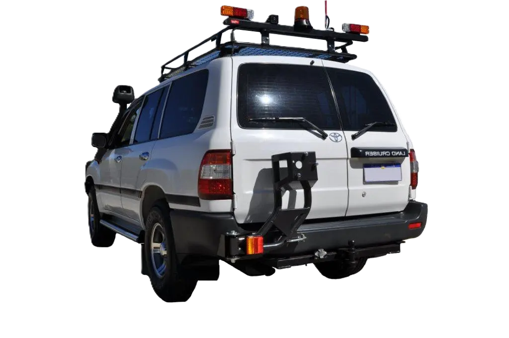Toyota Landcruiser 100 Series (1997-2007) Lhs Ifs Outback Accessories Single Wheel Carrier 1
