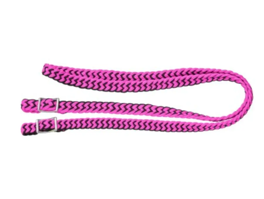 Poly Contest Rein 3/4X8" - Pink/Black 1