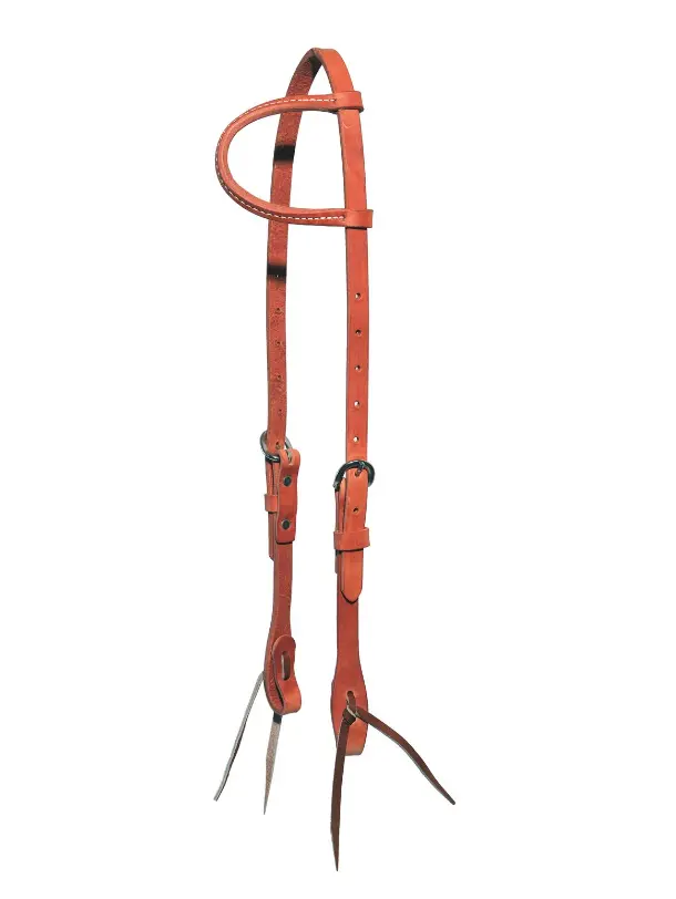 Headstall,5/8" Slide Ear Russet Harness 1