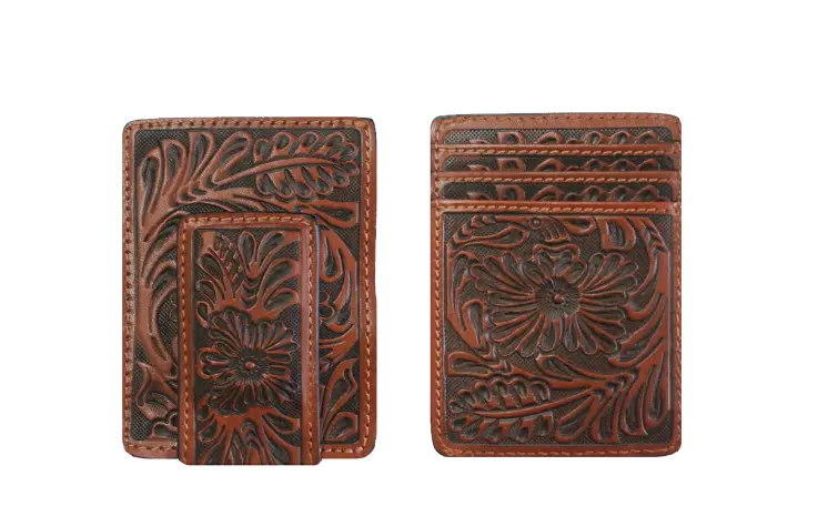 Money Clip Brn Leather 1