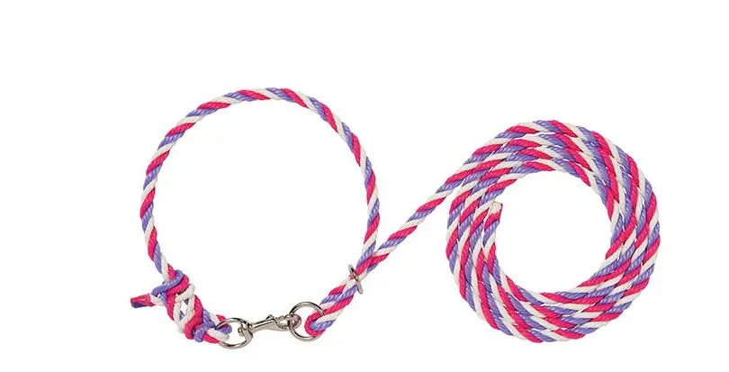 Livestock Adjustable Poly Neck Rope - Wh/Hp/Lavander 1