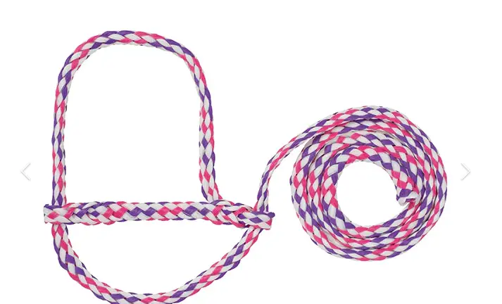 Poly Rope Halter - Sheep / Goat - White/Pink/Purple 1