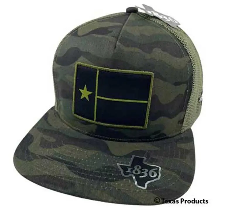 Green Camo Texas Flag Snapback Cap 1