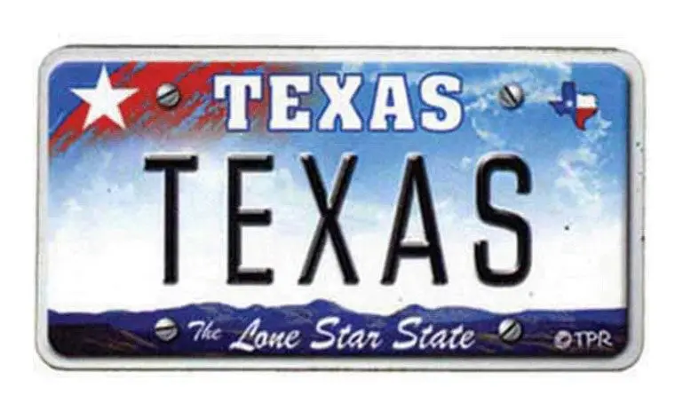 Texas License Plate Wood Magnet 1