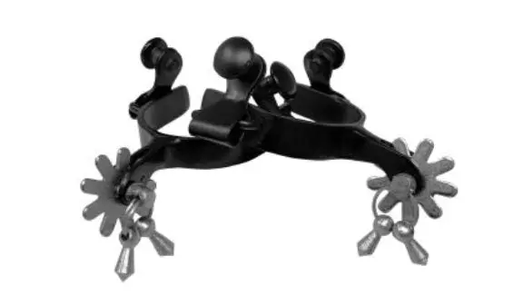 Showman Black Steel Toddler Jingle Bob Spur 1