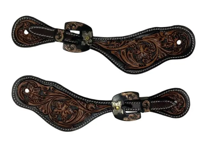Showman Prairie Rose Mens Spur Strap 1