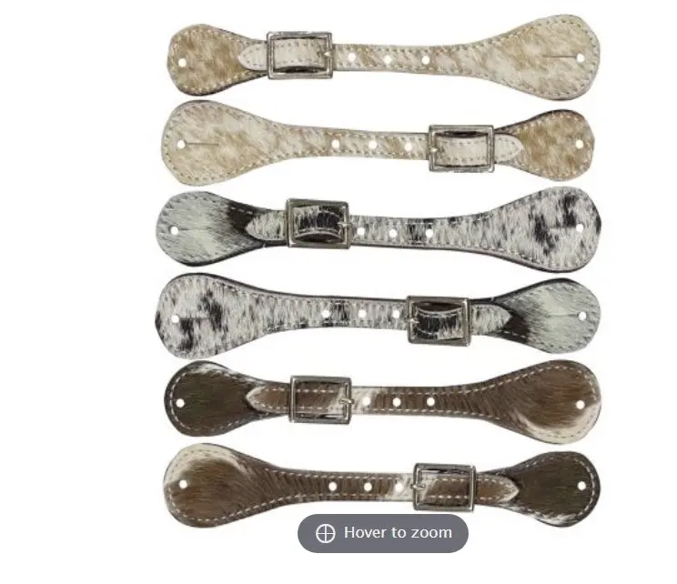 Showman Leather Hair On Cowhide Youth Spur Straps 1