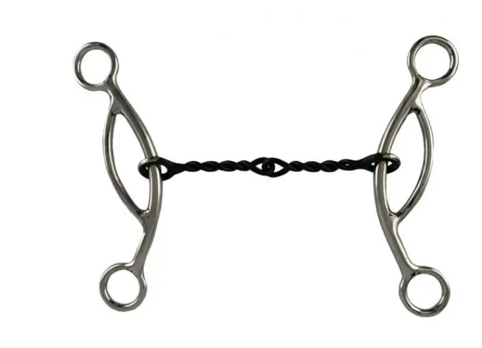 Showman 5" Stainless Steel Sweet Iron, Broken Twisted Chain Mouth With Sliding Gag 1