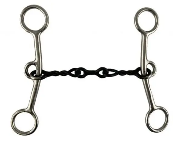 Showman Stainless Steel Twisted Sweet Iron 5" Mouth Jr Cow-Horse Bit With Dogbone Center 1