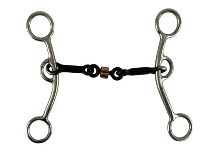 Showman 5" Stainless Steel Jr Cow-Horse Bit With Sweet Iron Mouth And Copper Roller 1
