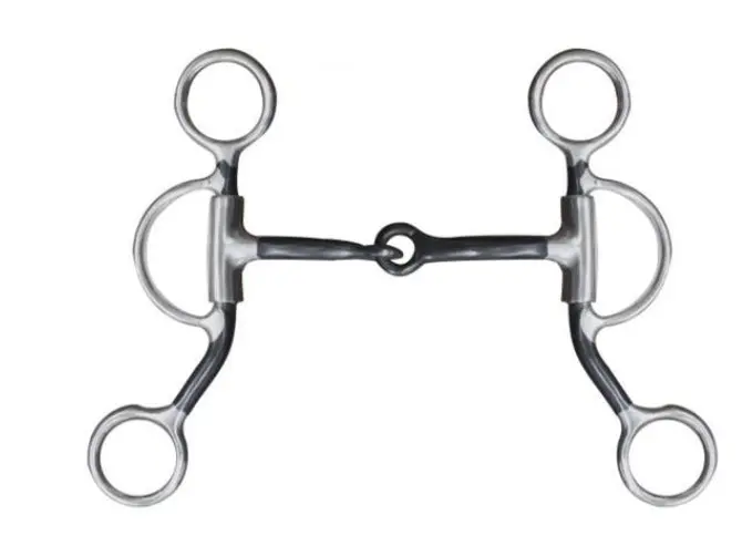 Showman Stainless Steel Swivel Snaffle Bit With 5" Sweet Iron Mouth 1