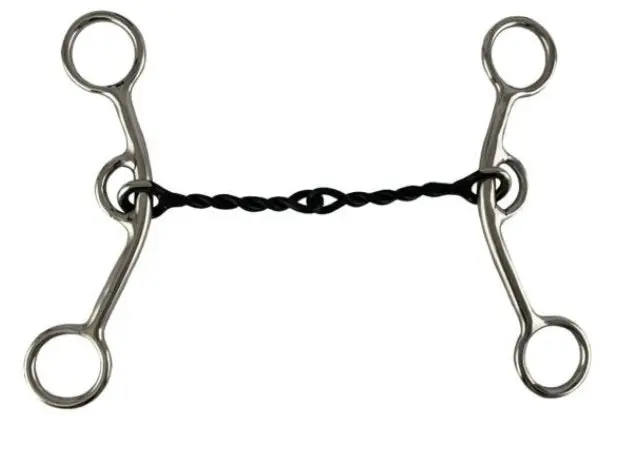 Showman Stainless Steel Jr Cow-Horse Bit With 5" Sweet Iron Twisted Chain Mouth 1