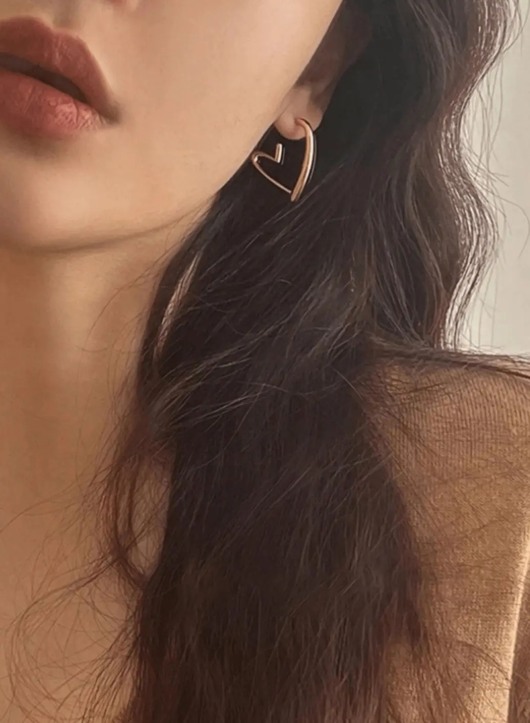 Heart Shaped Hoop Earrings 1