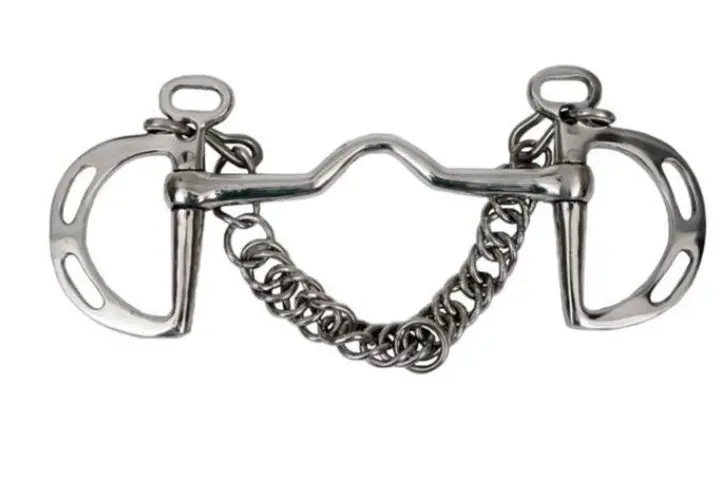 Showman Stainless Steel Slotted Kimberwick With 5" Medium Port Mouth 1