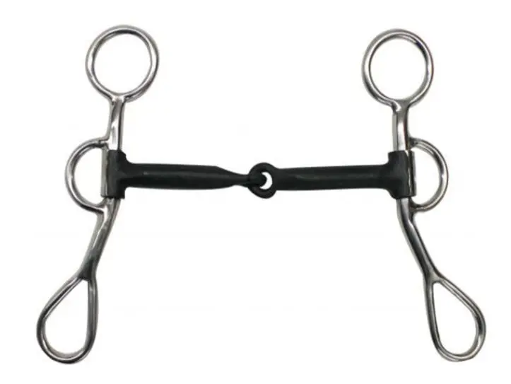 Showman Stainless Steel Training Bit With 6" Cheeks, 5" Broken Mouth Piece 1