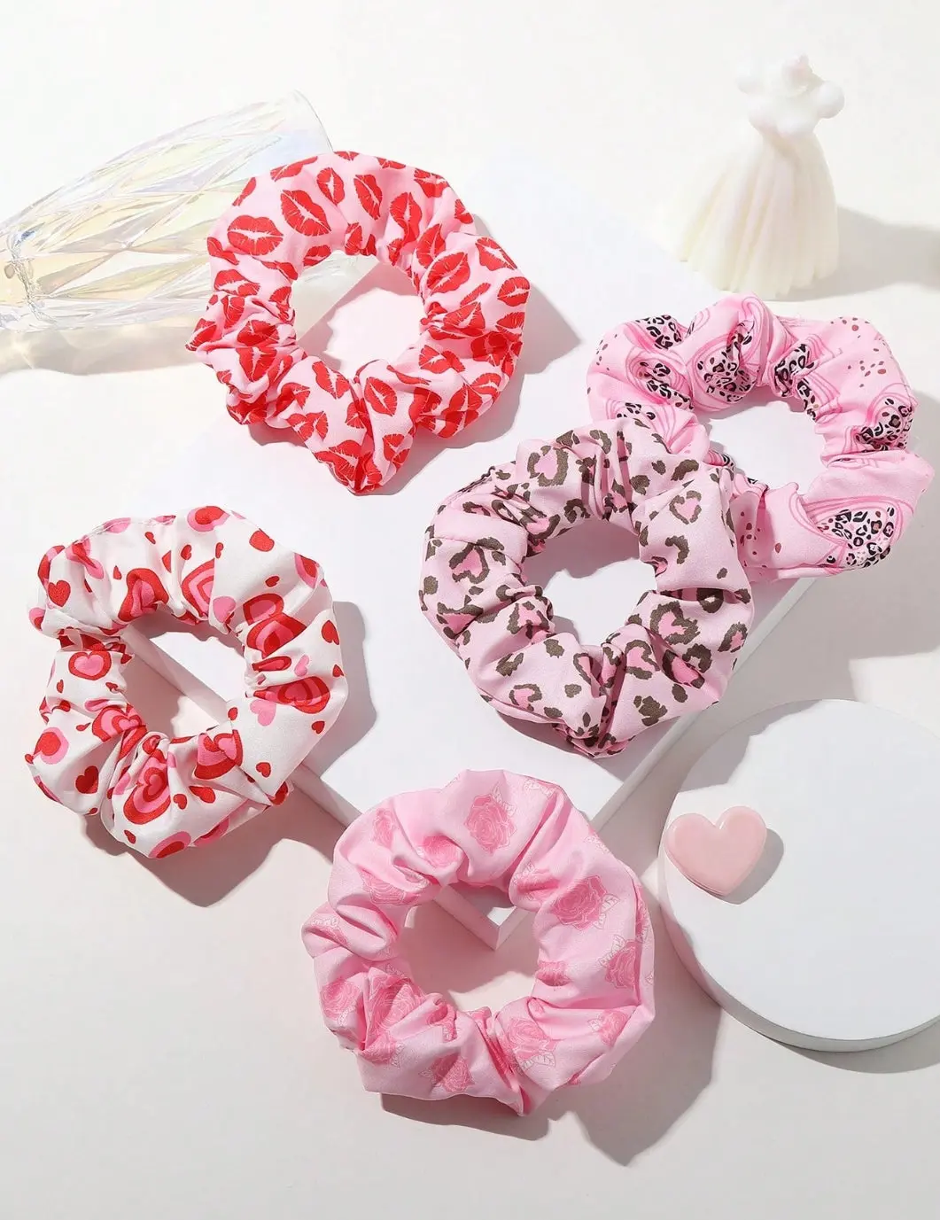 Heart Shaped Hair Scrunchies 1 Pc Asst. 1