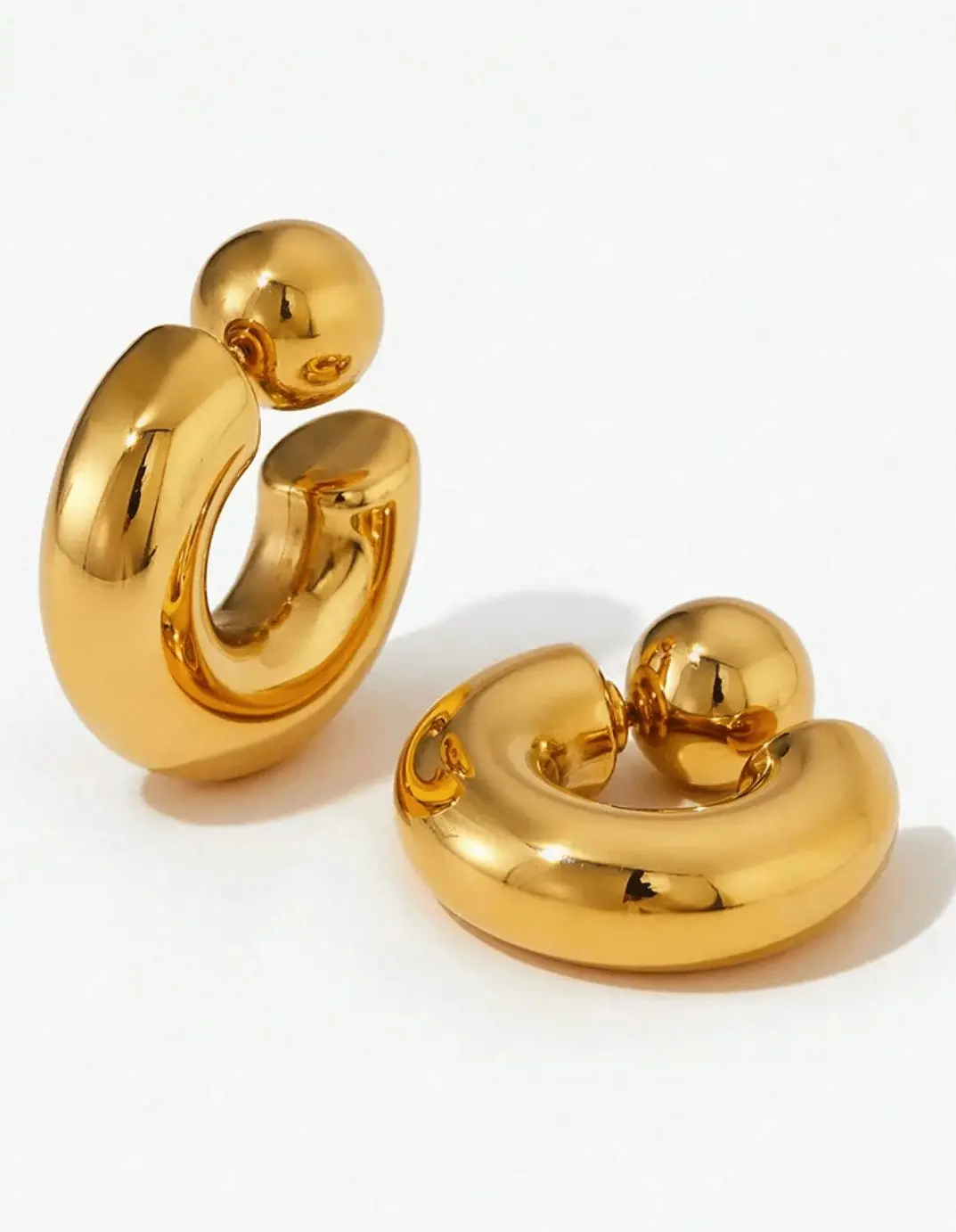 Bohemian Style Stainless Steel Baroque Design Earrings 1