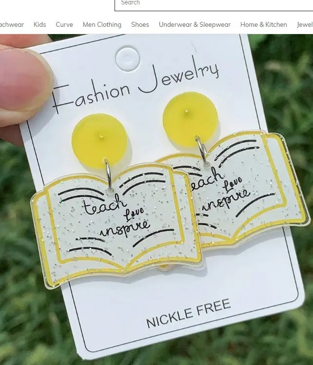 Teach Love Inspire Book Earrings 1